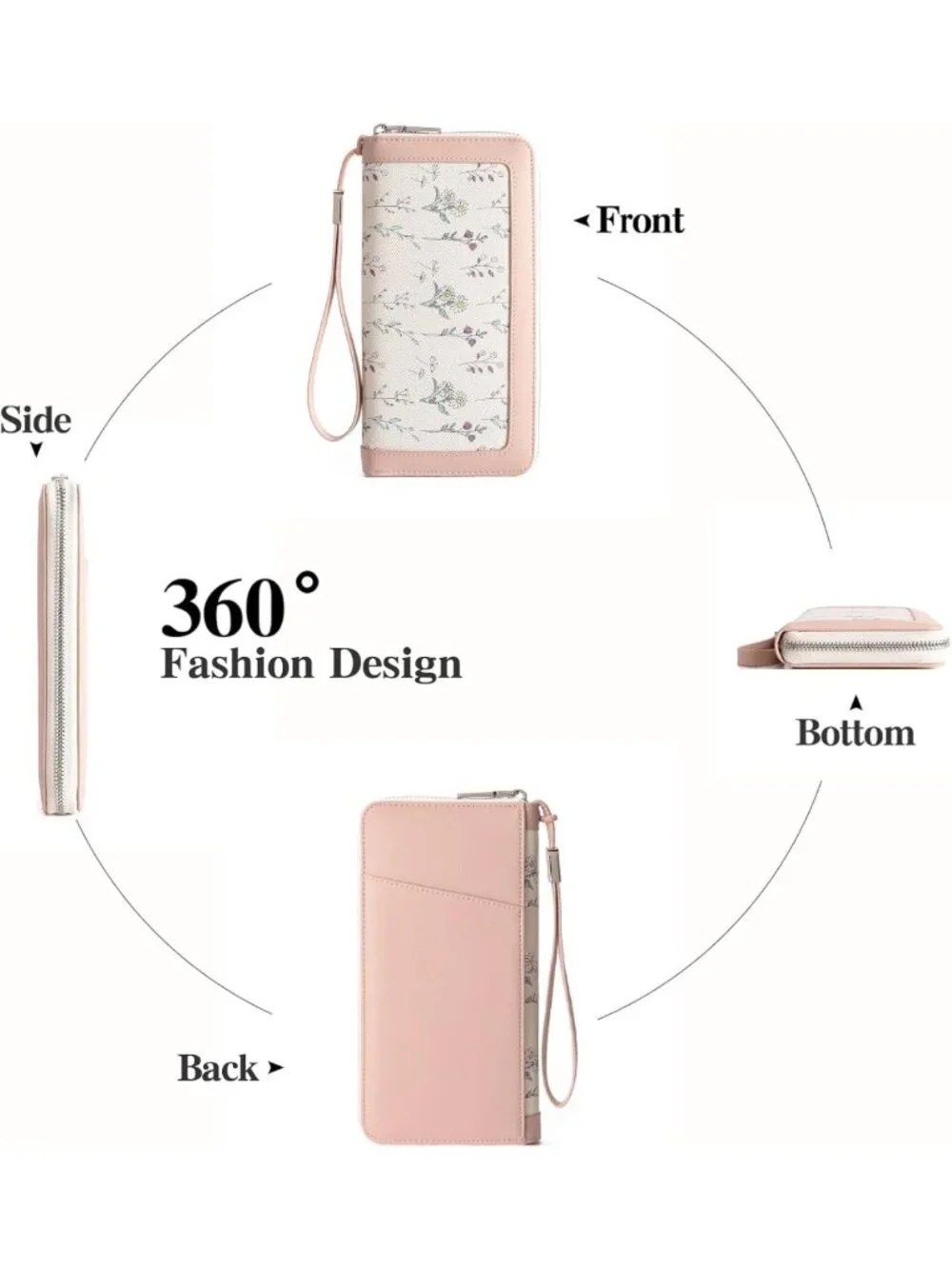 Stylish RFID Blocking Vegan Leather Wristlet Wallet for Women - Large Capacity